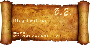 Bley Evelina névjegykártya